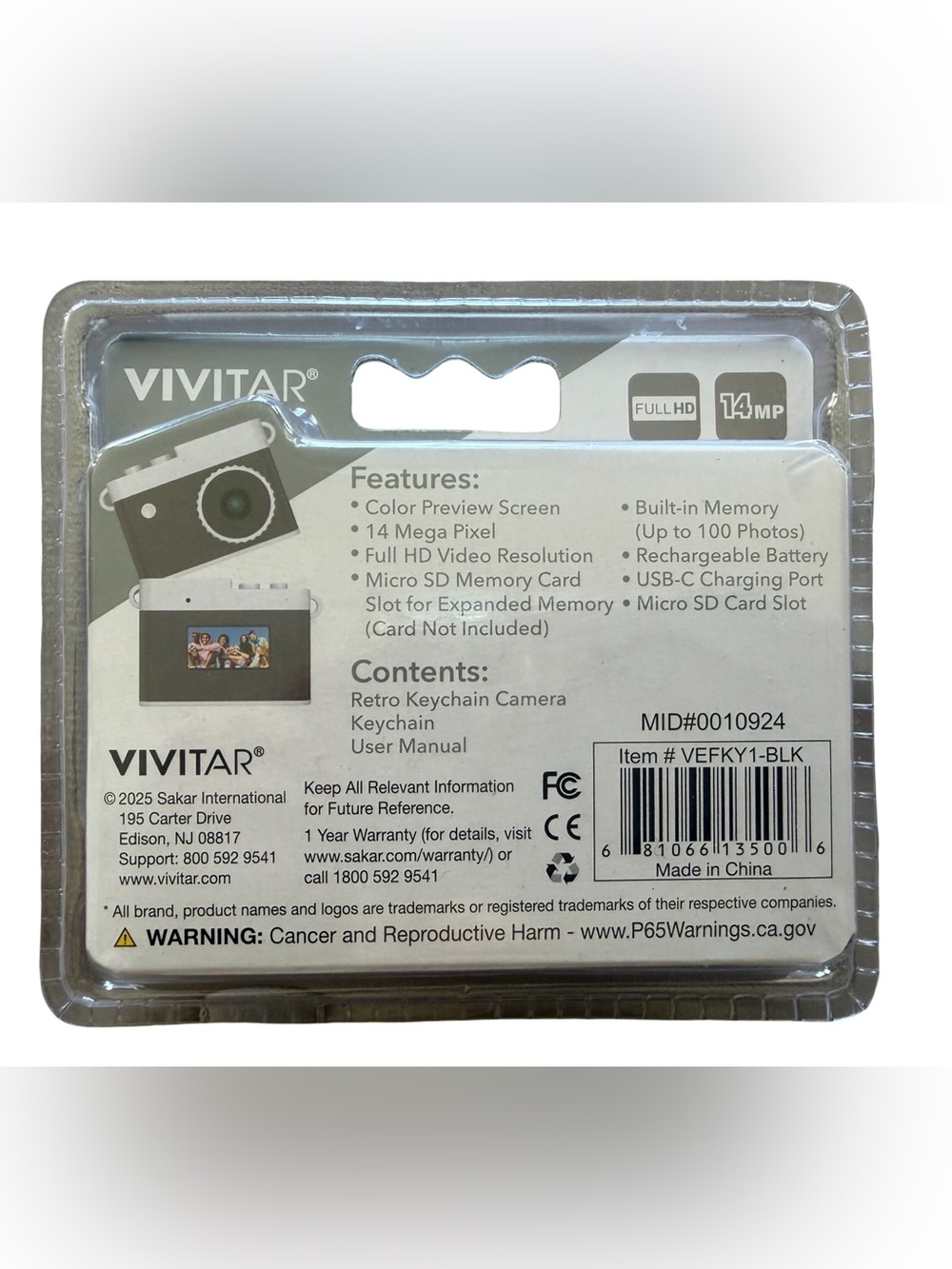 Retro Keychain Camera - Black & Silver - Picture 2 of 2